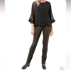 Peace of Cloth Black & Grey Cheetah Print Jasmine Pants Size 10 EUC Retail $196